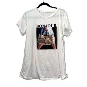 Bonjour Graphic White T-Shirt